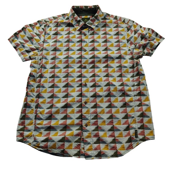 Prana Other - Prana Shirt Mens M Organic Cotton Outdoor Casual Button Up Short Sleeve Aztec